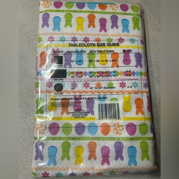 PEEPS by Just Born Wipe CleanTablecloth Square 52”x52” New in Package - Picture 4 of 5